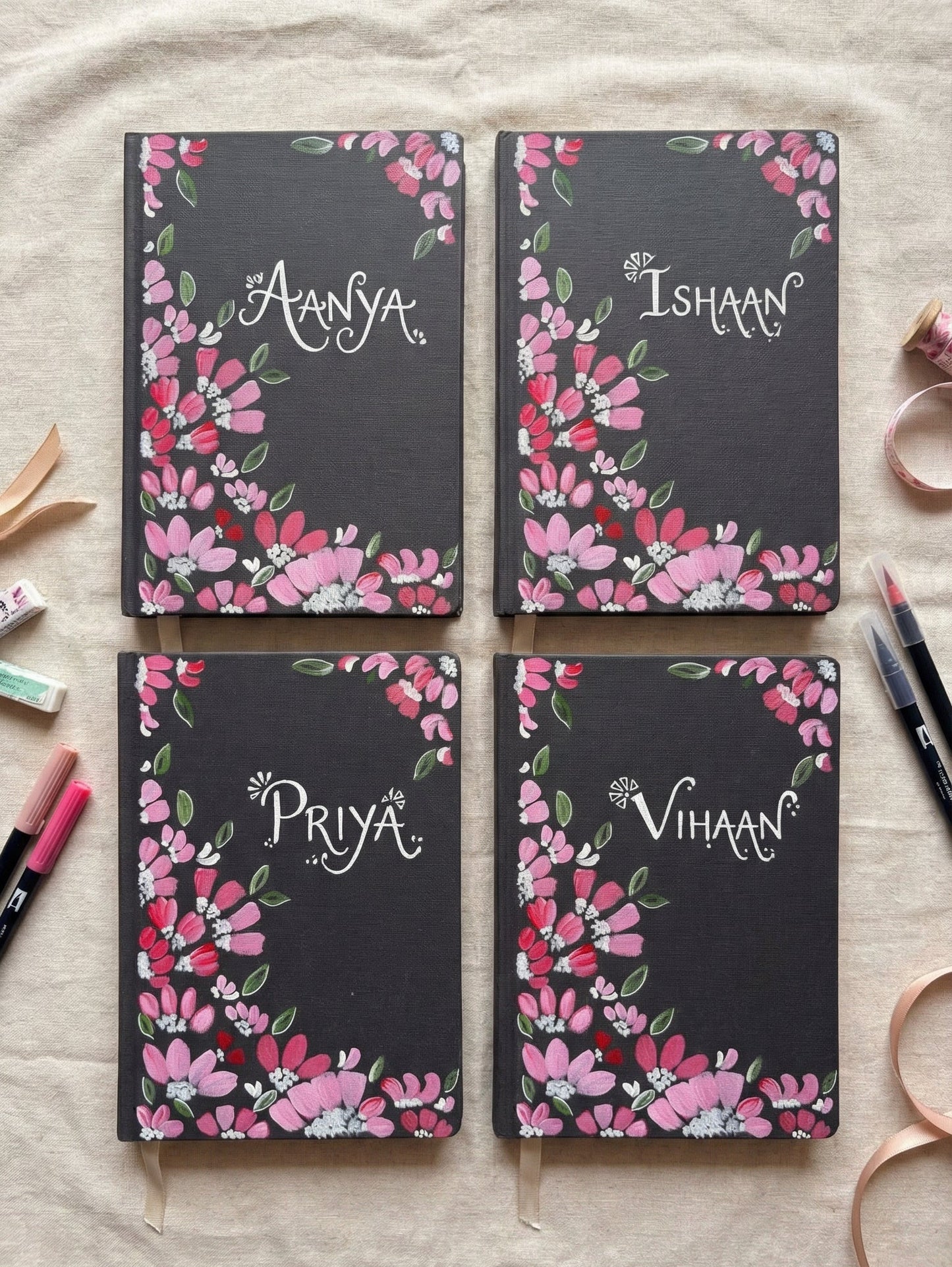 Hand painted and customisable Diary/ notebooks