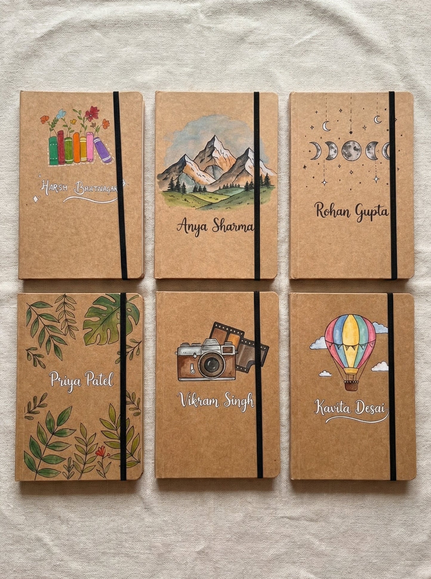 Brown cover notebook customisable