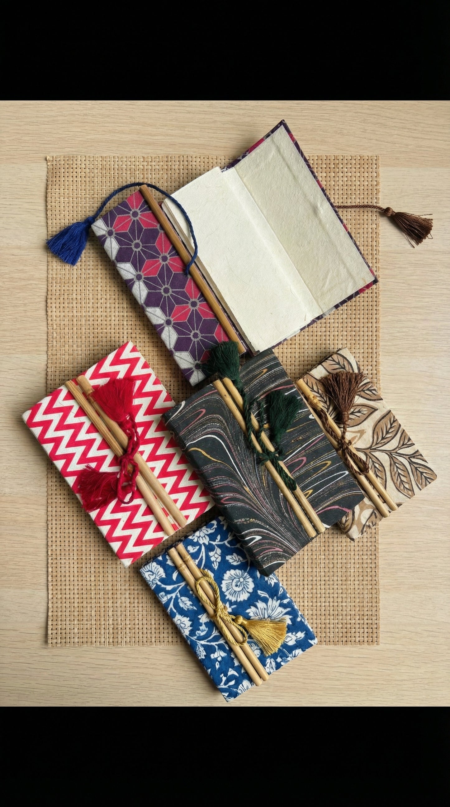 Bamboo tie Handmade diary