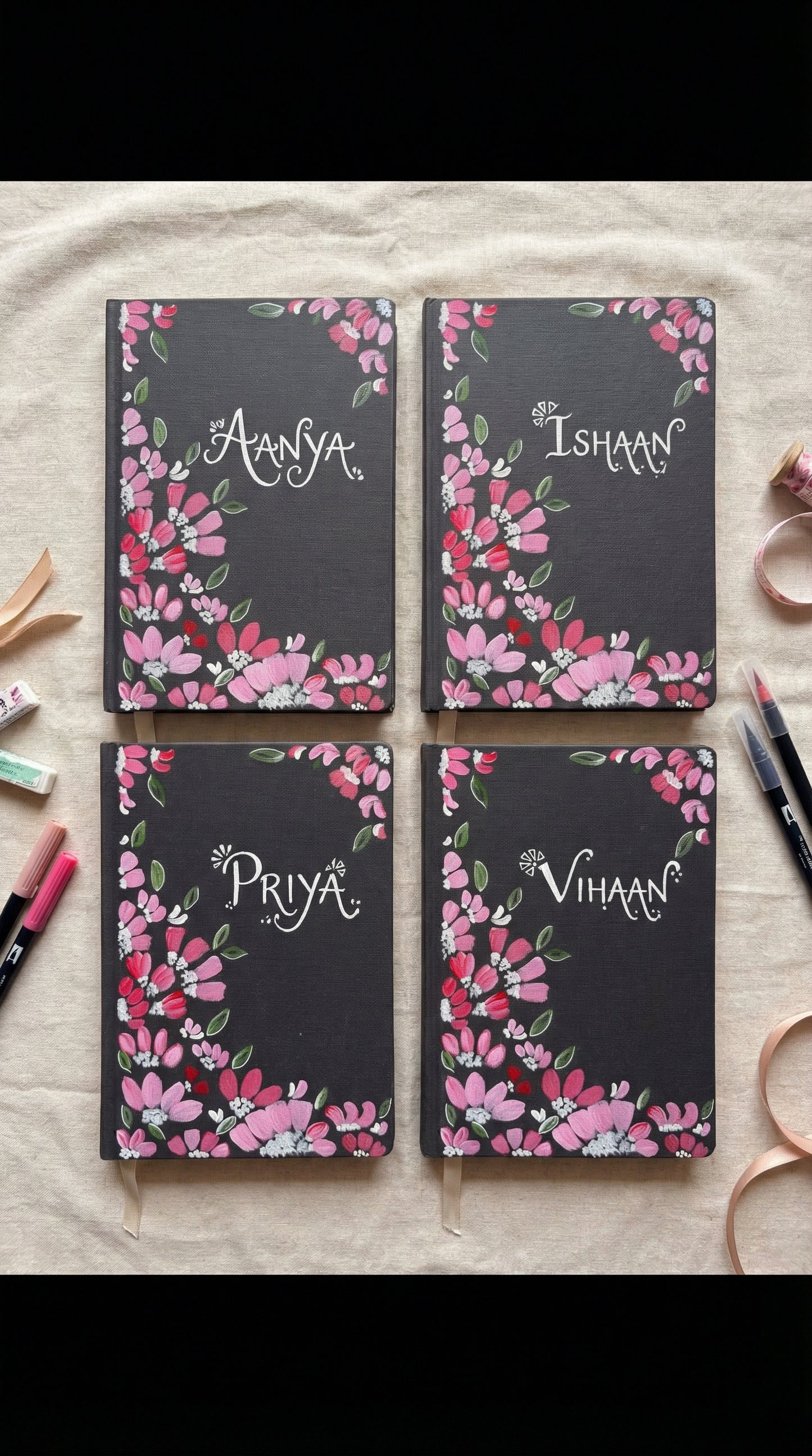Hand painted and customisable Diary/ notebooks