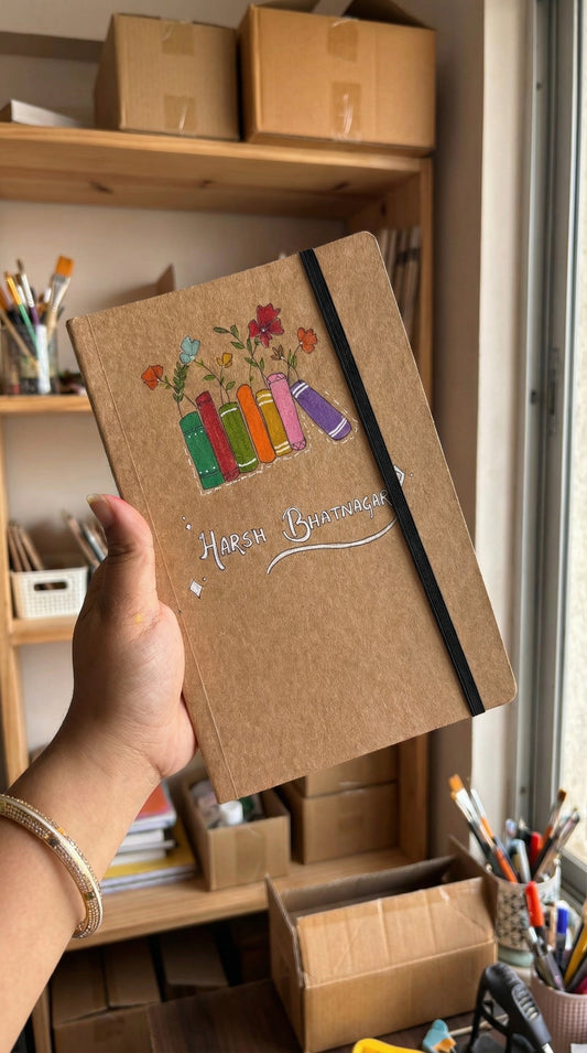 Brown cover notebook customisable